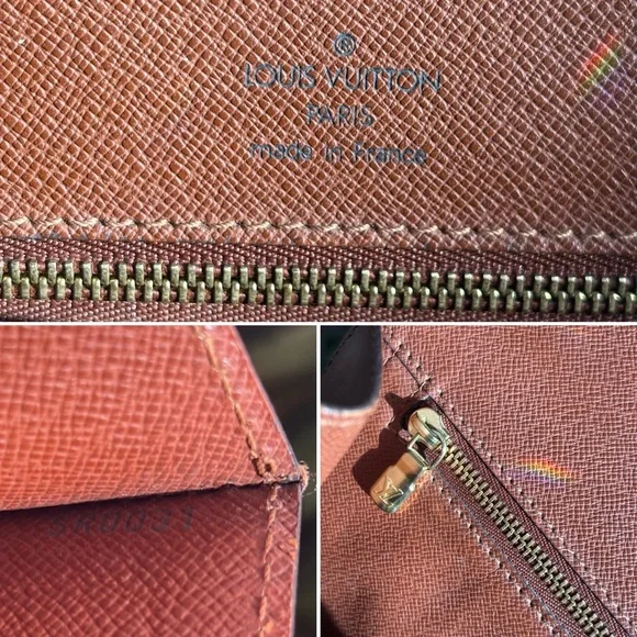 Louis Vuitton Monceau 28 Brown Monogram Crossbody Purse Gold Hardware Vintage - Picture 15 of 17